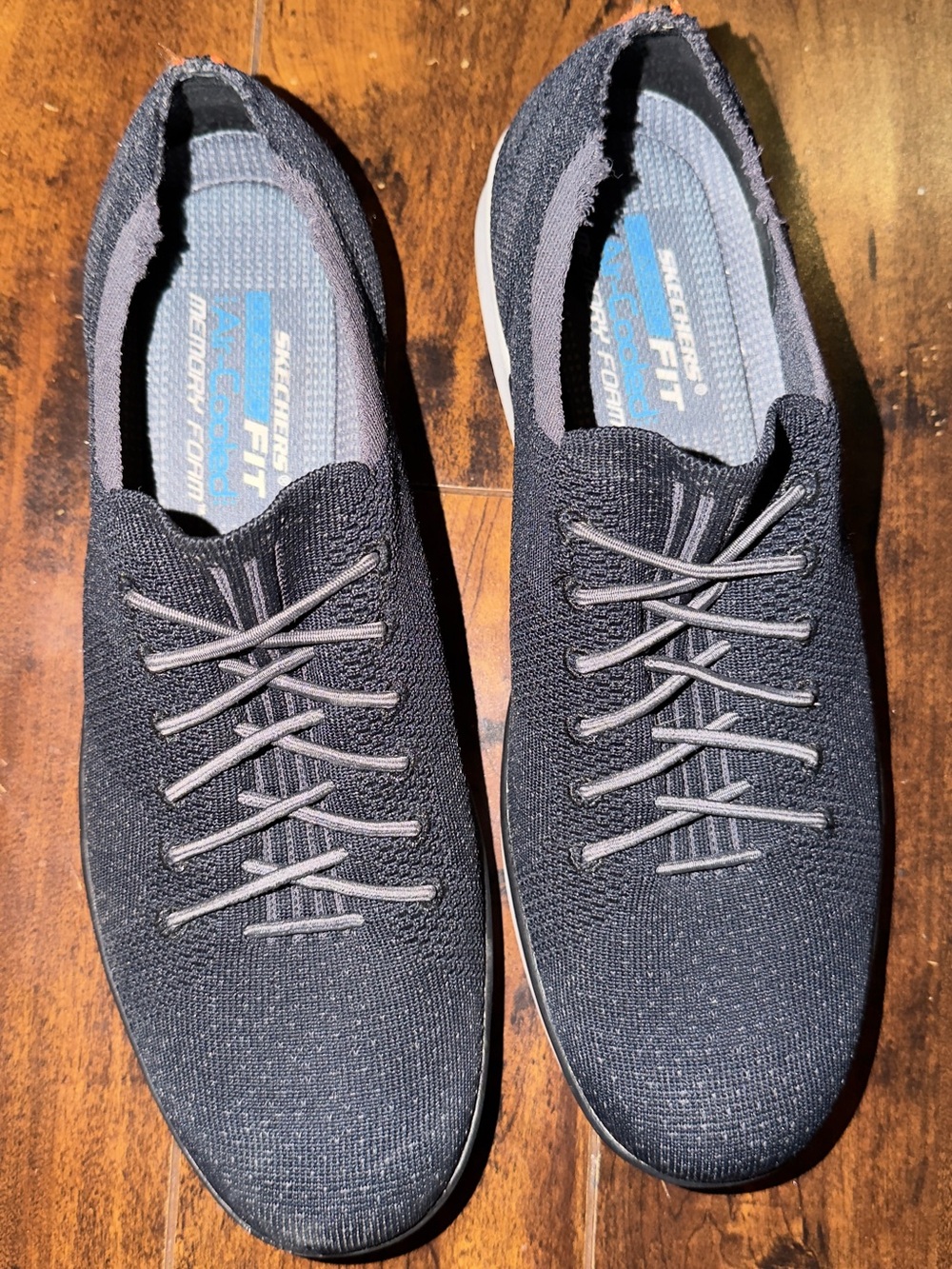 Skechers Men’s Black Knit Slip-On Memory Foam Sneakers